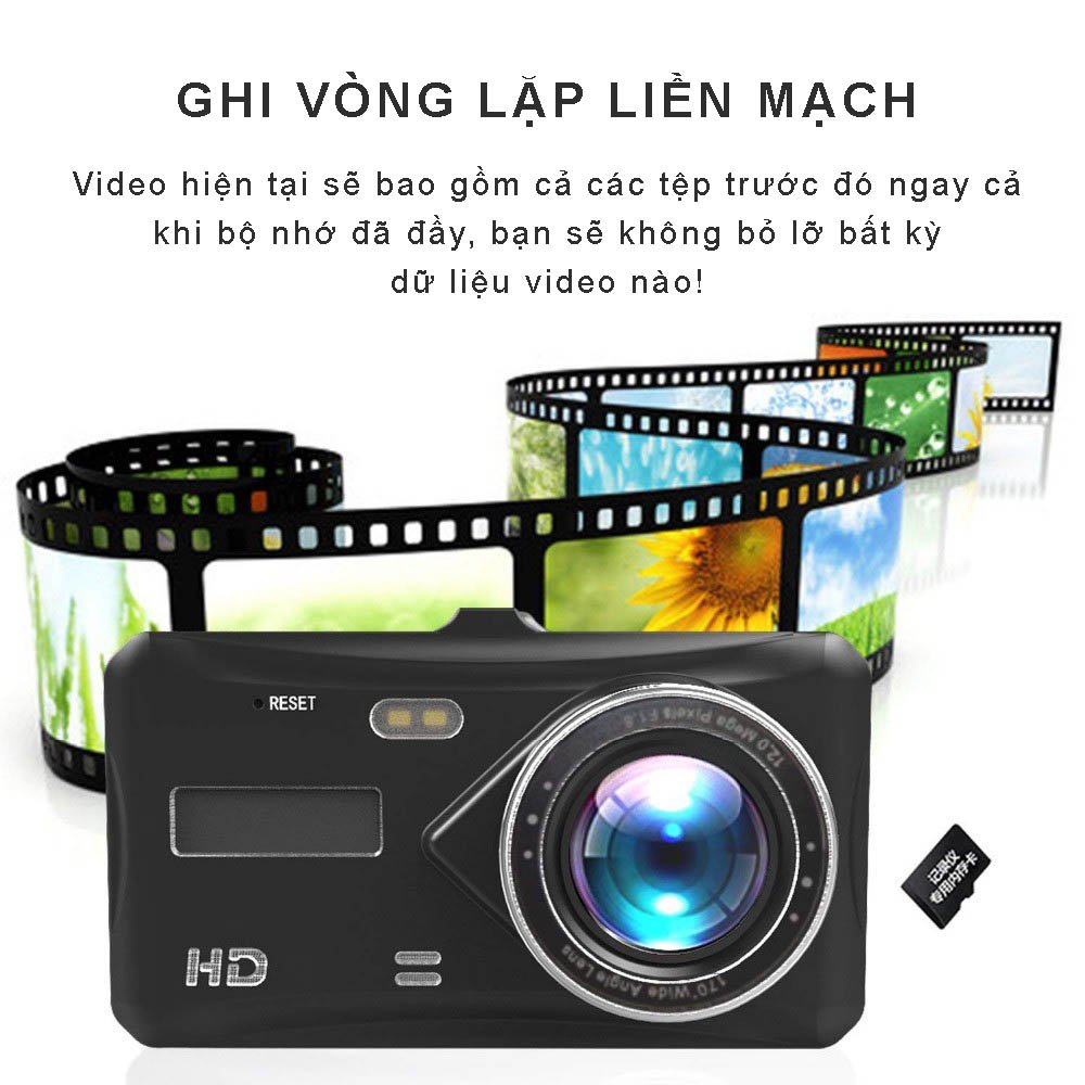 Camera hành trình ô tô A11 PRO Video Chất Lượng 2K FHD 1080P Màn hình cảm ứng 4 inch - camera hành trình , sắc nét ,2 camera kép trước và sau