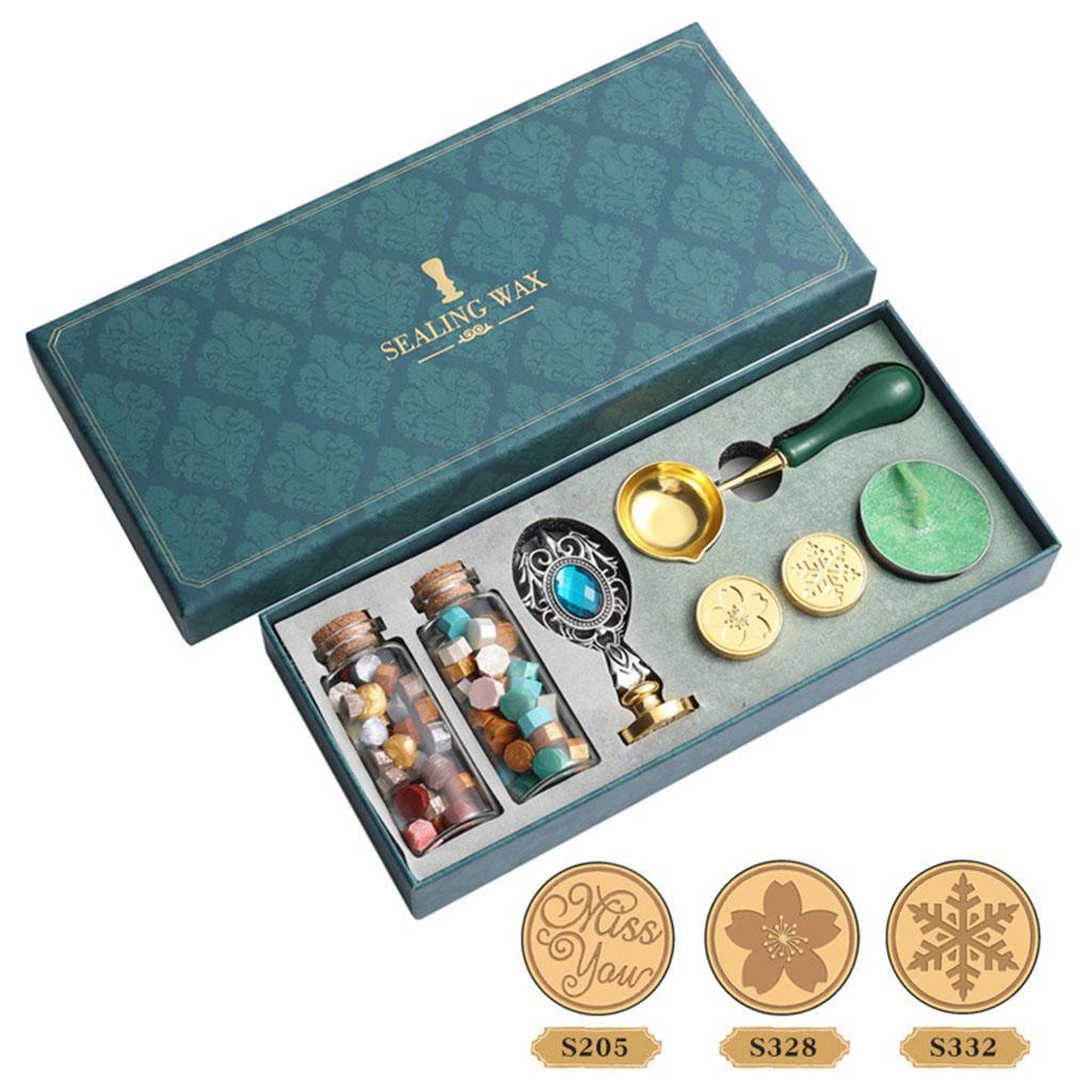 2x Retro Sealing Wax Set with Gift Box for Wedding Invitation Letter Card