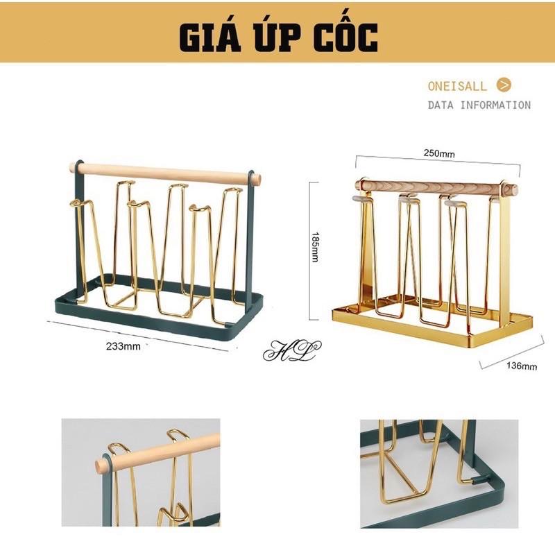 Khay cắm cốc,giá úp cốc sơn tĩnh điện màu xanh chân vàng hàng nhập khẩu