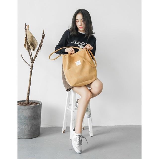 Túi vải canvas đeo vai giá rẻ đựng đồ thời trang Hàn Quốc TV28