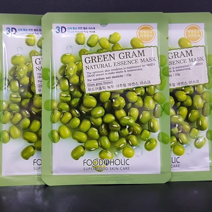 Bộ 10 Gói Mặt Nạ Nuôi Dưỡng Da 3D Foodaholic Green Gram Natural Essence Mask 23ml x10