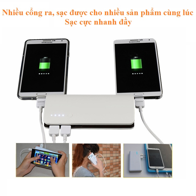 Sạc Dự phòng 10,000 Mah 2.1A Nhanh Đầy 3 Cổng