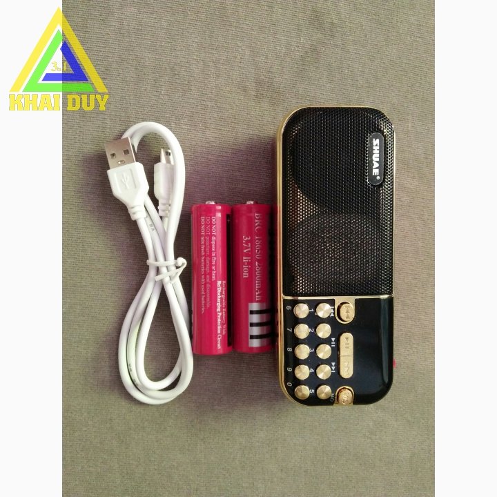 Đài FM Radio SHUAE -121 USB-Thẻ nhớ-pin sạc Cho người cao tuổi
