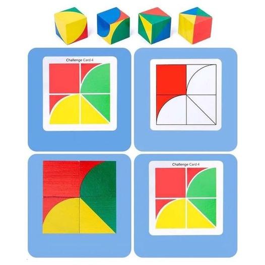 Đồ chơi gỗ rèn luyện tư duy không gian đa chiều Khối lập phương Pixy Cubes Block