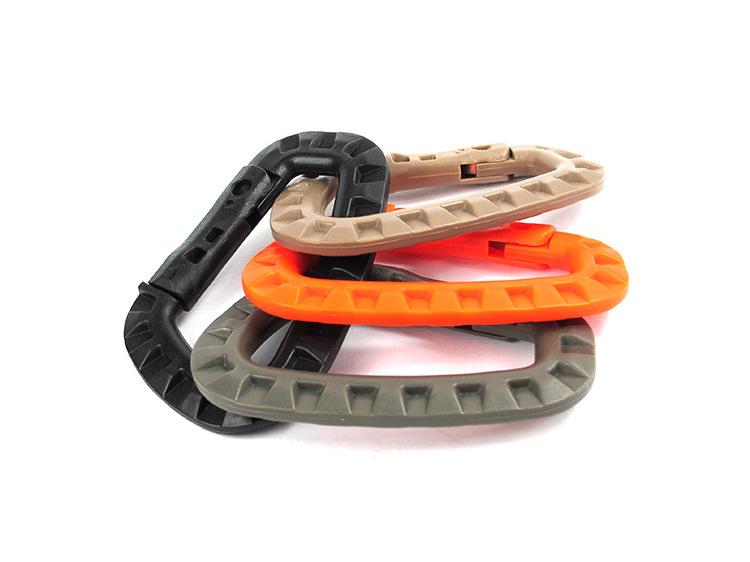 5 Pcs/pack Plastic Climbing Carabiner D-Ring Key Chain Clip Hook Camping Buckle Snap