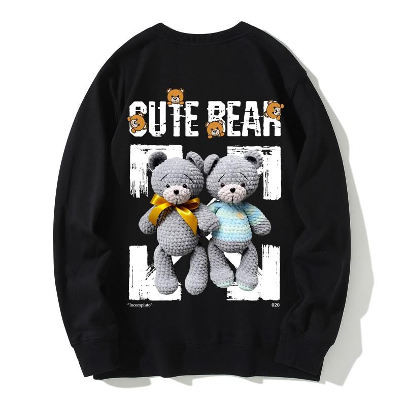 Áo Sweater Bear Cute phong cách Ulzzang Hàn Quốc tay dài họa tiết in hình Gấu Teddy 2 cá tính CoolZ CZ606