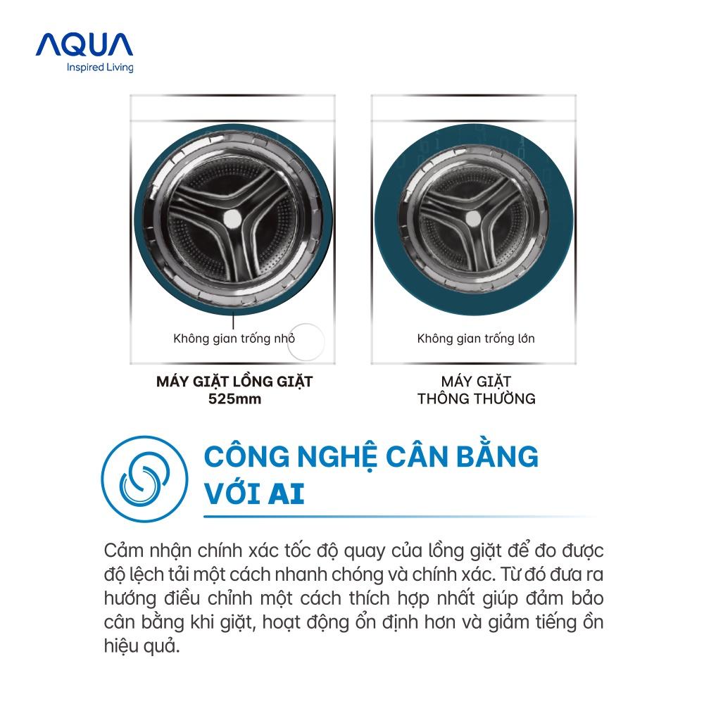 Máy giặt cửa trước Aqua 9kg AQD-D903G.BK - Hàng chính hãng - Giao hàng Toàn Quốc