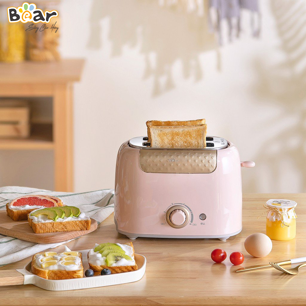 Máy Nướng Bánh Mì Sandwich Bear 6 Mức Điều Chỉnh Tích Hợp Chức Năng Nướng Hẹn Giờ Tự Động DSL-601 - Hàng Nhập Khẩu