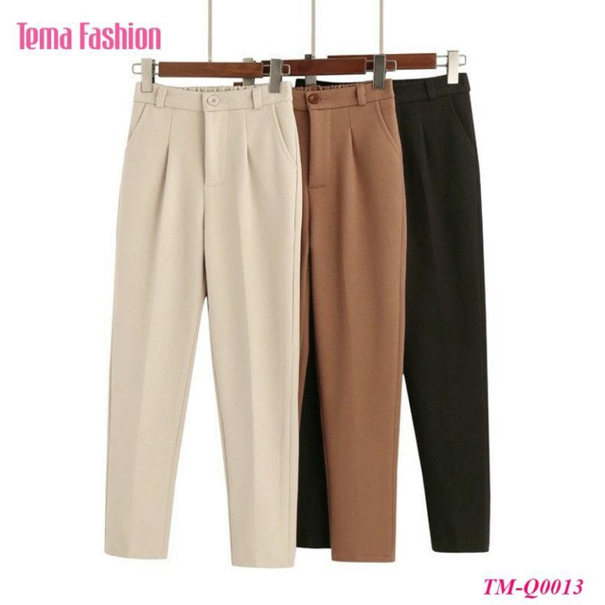 Quần Baggy Dáng Dài Nữ TEMA Kéo Khóa Lưng Thun Nhiều Size