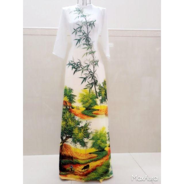 ÁO DÀI CAO CẤP_ÁO DÀI 3D + quần - Ảnh thật-Cổ kiềng/tròn hoặc cổ cao 3 PHÂN