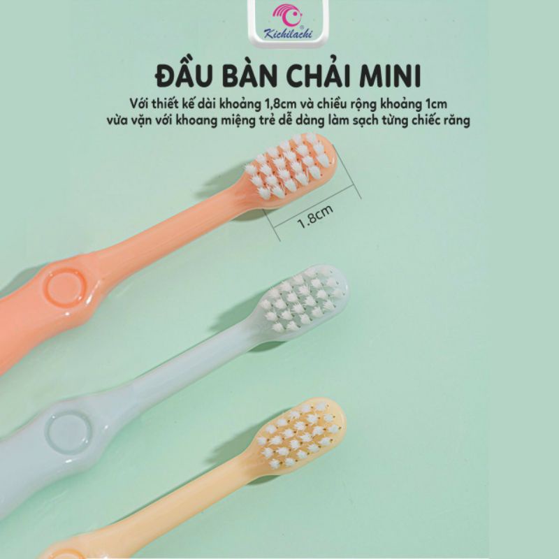 Set 3 Chiếc Bàn chải đánh răng lông mềm cho bé - Kichilachi Kichi