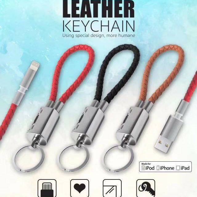 Dây cáp sạc nhanh Lightning dạng móc khóa thời trang hiệu COTEETCI Leather Keychain M18 cho iPhone / iPad / tai nghe Airpods / Airpods Pro  tốc độ truyền tải dữ liệu cao 480Mbps, móc khóa tiện lợi) - Hàng nhập khẩu