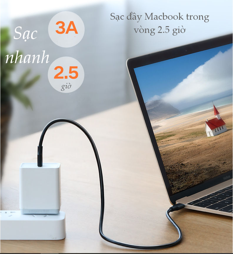 Dây sạc nhanh 2 cổng USB Type C, dài 0.5-2m hãng UGREEN US286- Hàng chính hãng