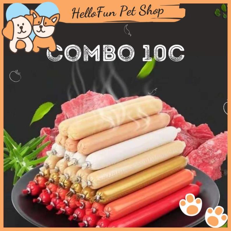 Combo 10 chiếc xúc xích cho chó mèo bổ sung dinh dưỡng (15gr/chiếc)