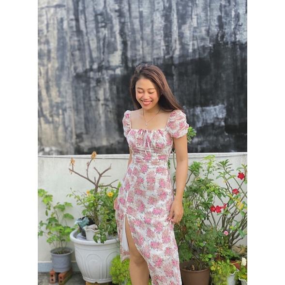 Đầm hoa dài qua gối Rosie dress