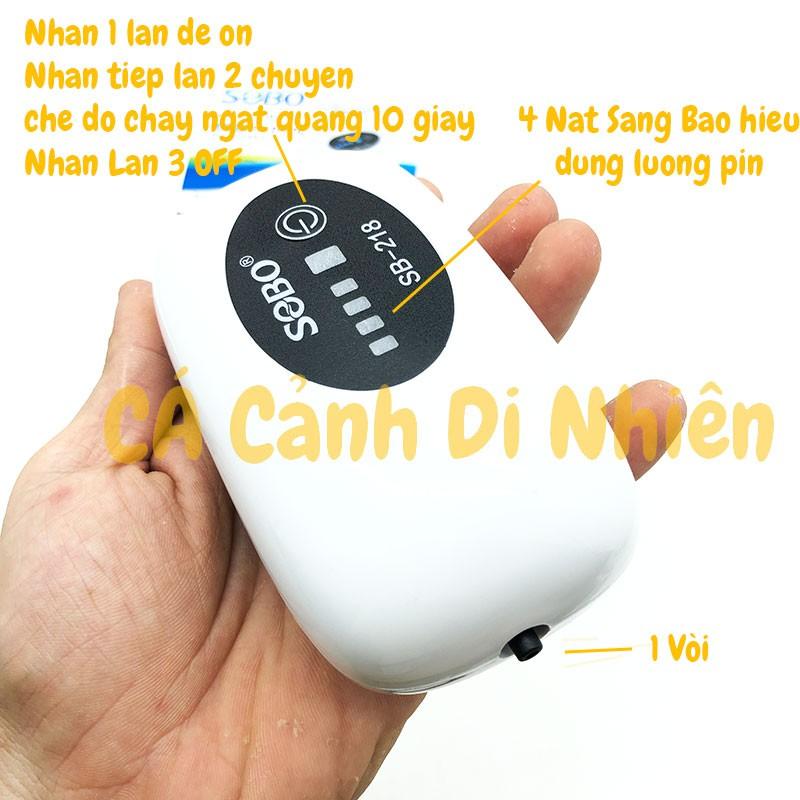 Máy sủi khí oxy Tích ĐIện 1 vòi SOBO SB-218 cho hồ cá cảnh