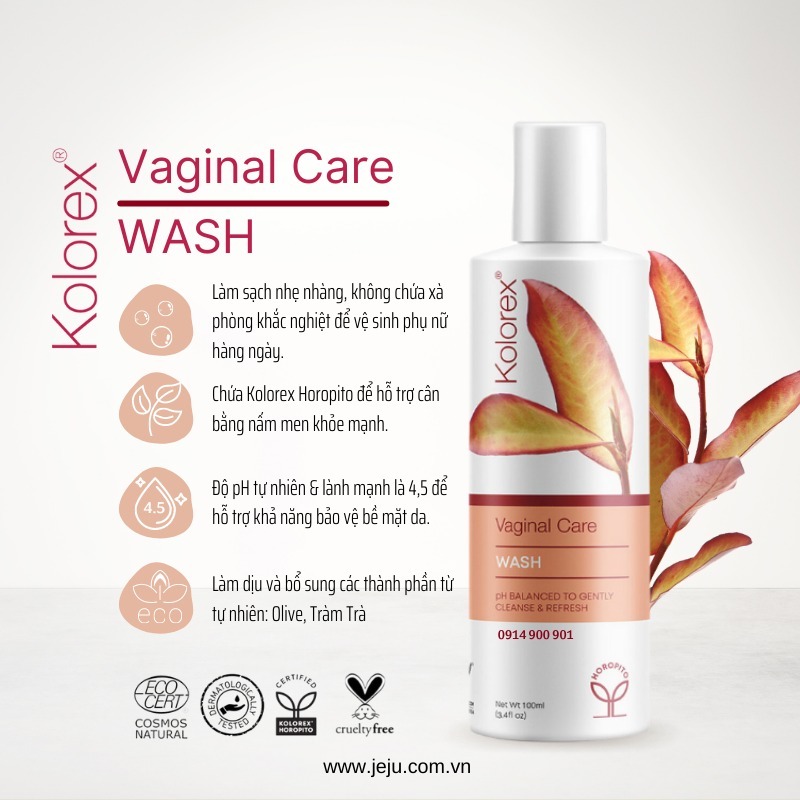 Dung Dịch Vệ Sinh Phụ Nữ Hỗ Trợ Loại Nấm Candida Kolorex Intimate Wash 120ml