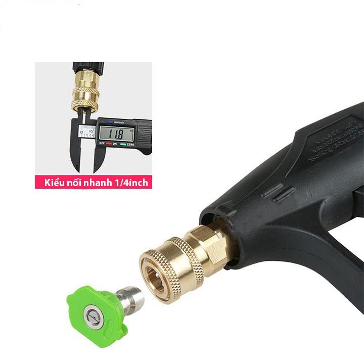 Súng rửa xe kèm khớp nối nhanh 1/4inch dùng cho máy rửa xe áp lực cao ren ngoài 22mm hoặc 14mm