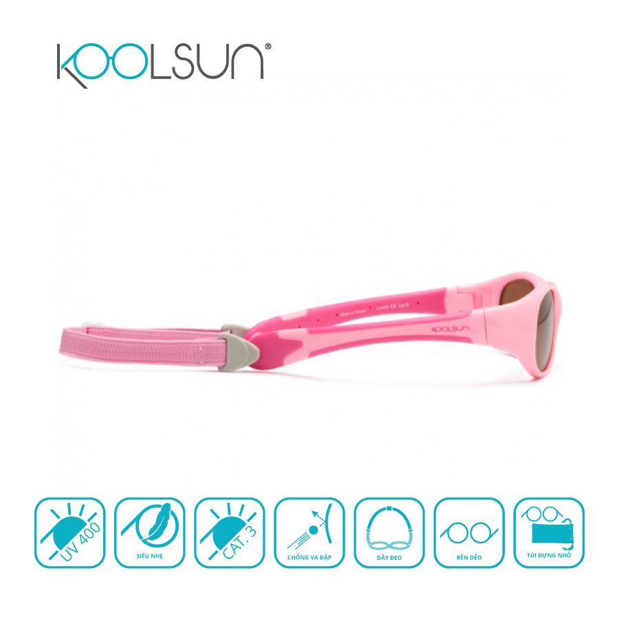 Kính Mát Trẻ Em KOOLSUN Gọng Dẻo Pink Sorbet FLPS003