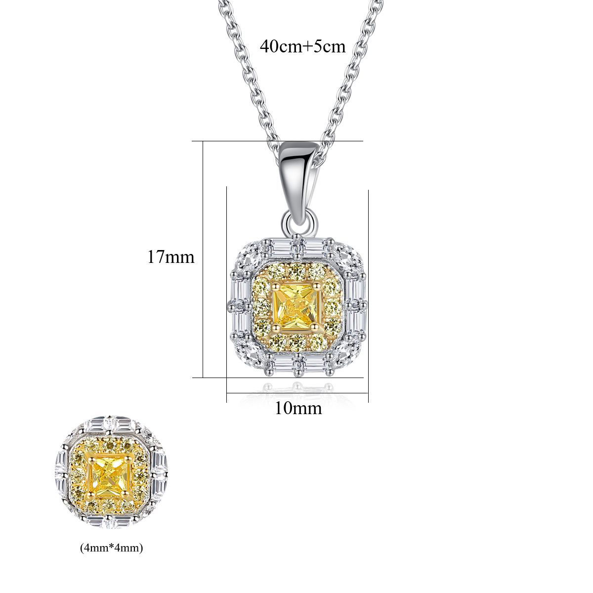 Bộ Trang Sức Bạc Kim Cương Nhân Tạo Moissanite Ánh Vàng - BDM2303 - Bảo Ngọc Jewelry