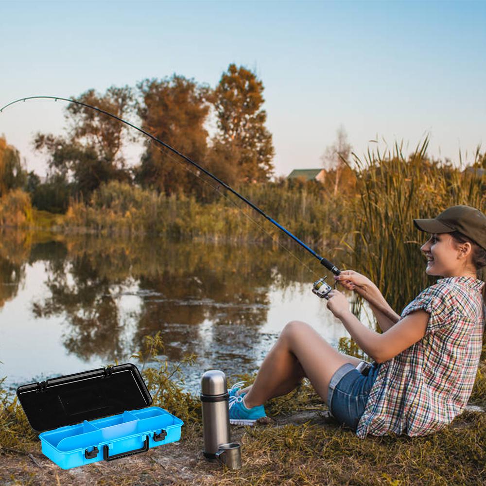 Hộp Đựng Mồi Câu 4 Ngăn Có Tay Cầm Không Thấm Nước Fishing Box Lure Case