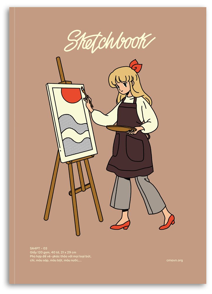 Sổ Vẽ Ký Họa Sketchbook CMA Studio Giấy Italy 120gsm A4 Manga Comic - SA4PT