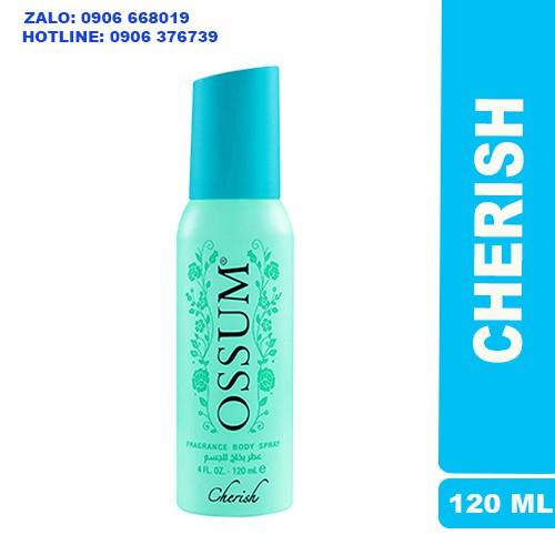 NƯỚC HOA XỊT THƠM CƠ THỂ DÀNH CHO NAM OSSUM CHERISH 120ML - XỊT 800 LẦN