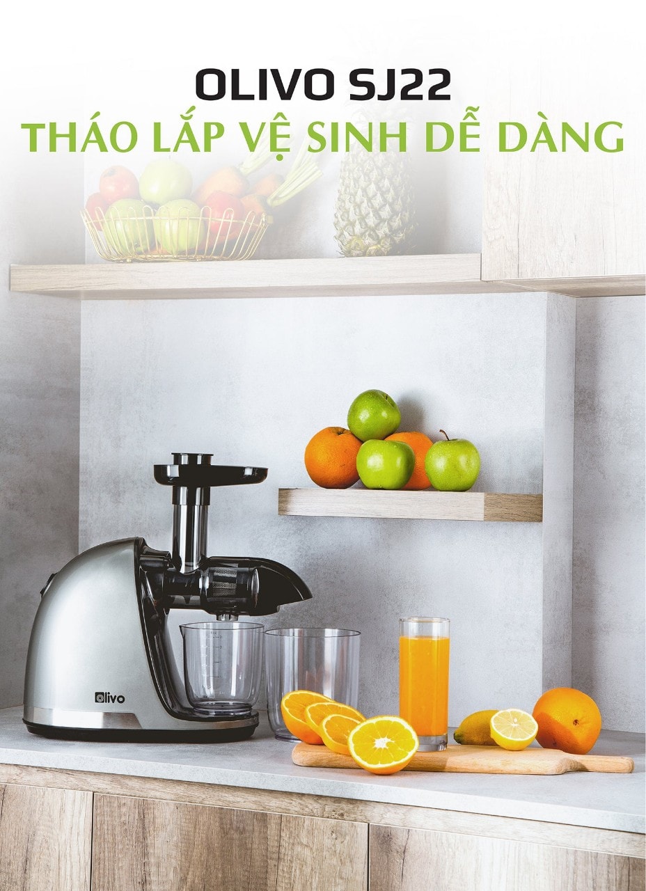 Hình ảnh Máy Ép Hoa Quả Olivo SJ22 - Máy Ép Trục Ngang Cao Cấp - Công Suất 150W - Thương Hiệu Mỹ - Hàng Chính Hãng