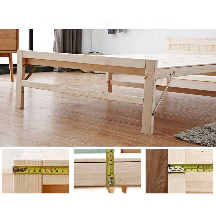 Giường Ngủ Gập Gọn Gỗ Thịt Tự Nhiên Cao Cấp Fullbox Đệm Gối