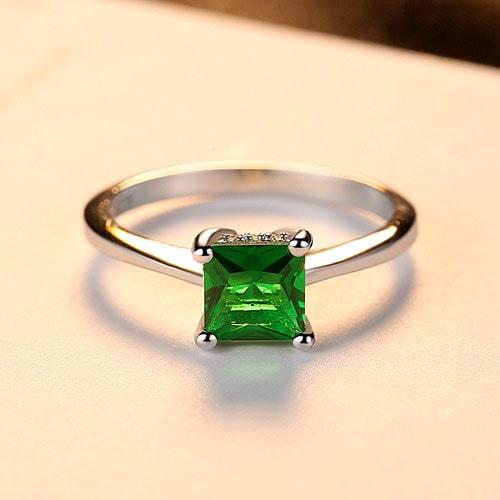 Nhẫn Bạc Nữ Đính Đá Ngọc Lục Bảo N-1463 Bảo Ngọc Jewelry