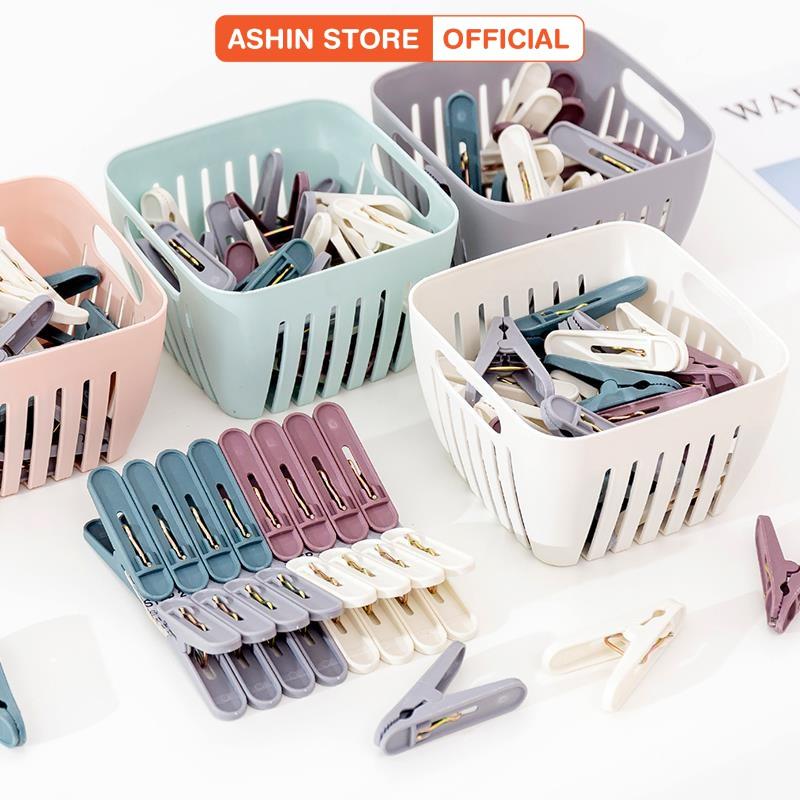 Set 24 Kẹp Quần Áo Chắc Chắn Có Tặng Kèm Rổ Đựng