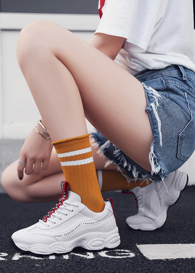 Giày Sneaker Nữ Kiểu Hàn Quốc Thêu Chữ Hapu