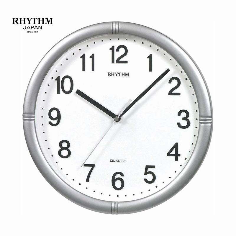 Đồng hồ treo tường Rhythm CMG434BR19, dùng pin,
vỏ nhựa, màu bạc, kích thước 28.0 x 4.3cm