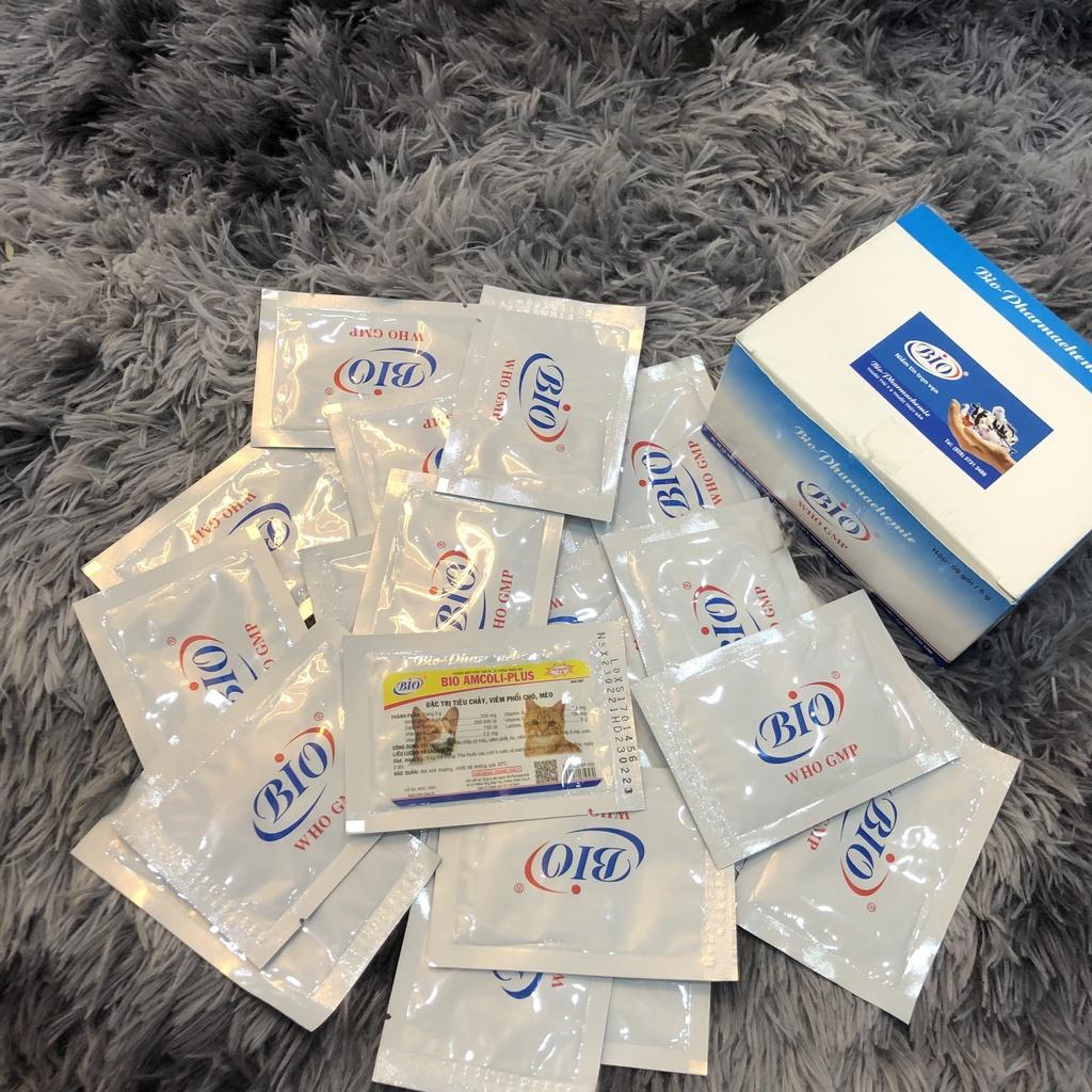 Amcoli Plus- Bột Hòa Tan Cho Thú Cưng Chó Mèo Viêm Phổi, Tiêu Chảy, gói 5gr