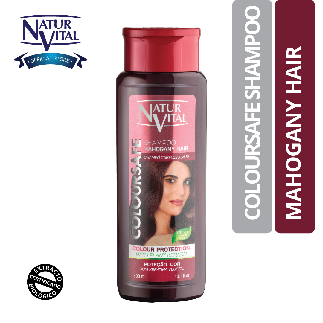 Dầu Gội NaturVital Colour Henna Chiết Xuất Hướng Dương & Lá Trơ, Giúp Làm Sáng Bóng, Bảo Vệ Màu Tóc - Màu Đỏ Rượu Mahogany