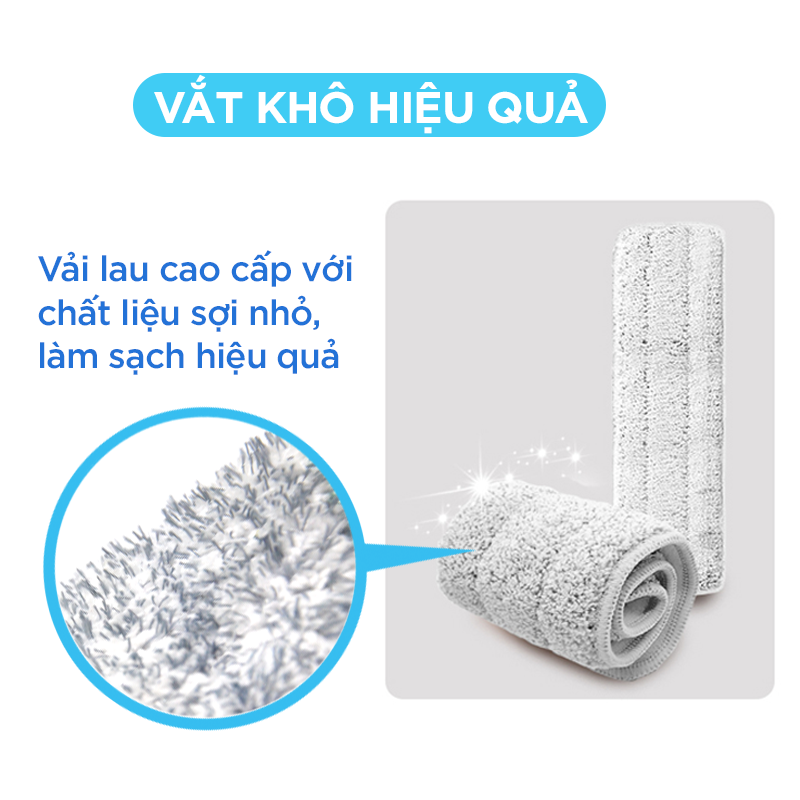 Bông Lau Thay Thế MyJae Đài Loan Sợi Fiber Cho Cây Lau Nhà Tự Vắt Kháng Khuẩn Và Cây Lau Nhà Phun Sương 33.5 x 10.5 cm