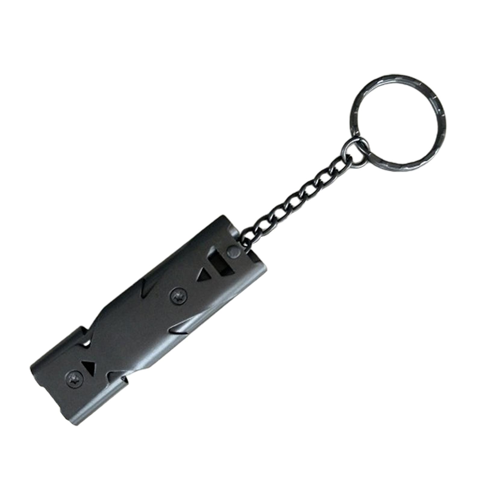 Stainless Steel Outdoor Survival Whistle with Keychain