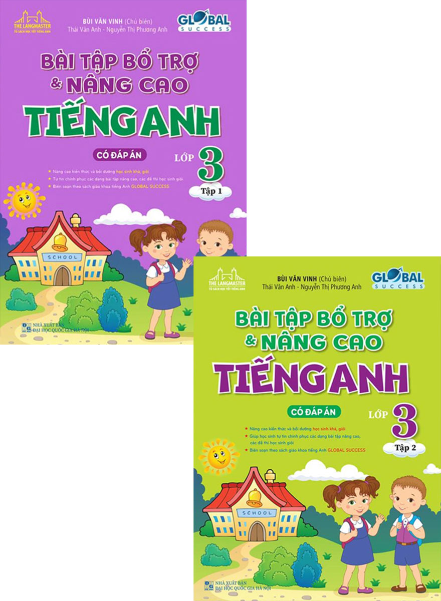 Combo The Langmaster - Bài Tập Bổ Trợ Và Nâng Cao Tiếng Anh Lớp 3 - Tập 1 + 2  - Global Success  _MT