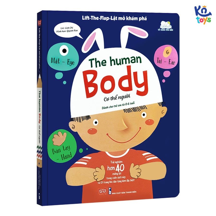 Sách Tương Tác Lật Mở Khám Phá Khổ Lớn - Lift The Flap 0 - 6 Tuổi Đinh Tị - The Human Body - Cơ Thể Người