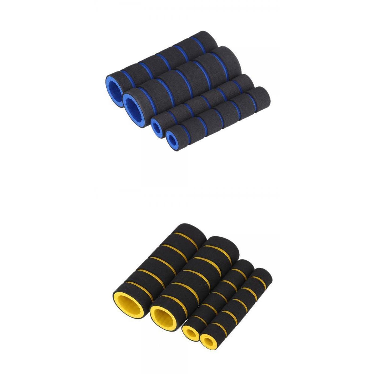 2 Set 4 In 1 Motorcycle Foam Nonslip Handle Handlebar Covers Yellow & Blue
