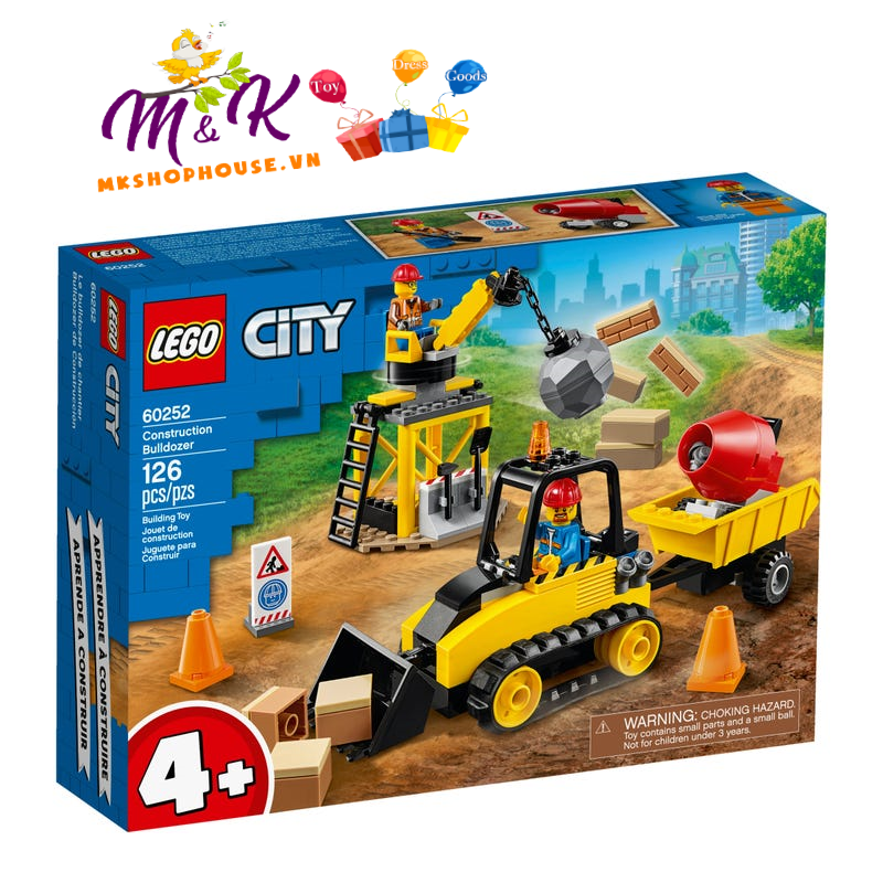 Đồ Chơi Lắp Ráp Lego City Máy Ủi Công Trình 60252 (126 Chi Tiết)