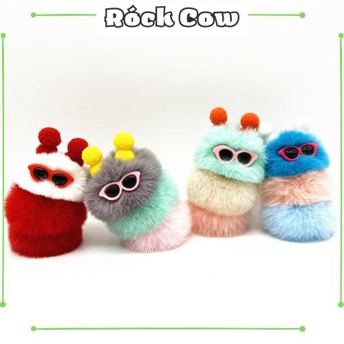 Móc khóa Con Sâu Bông cao cấp đẹp cute hình thú dễ thương phụ kiện túi xách MK12 - Rockcow