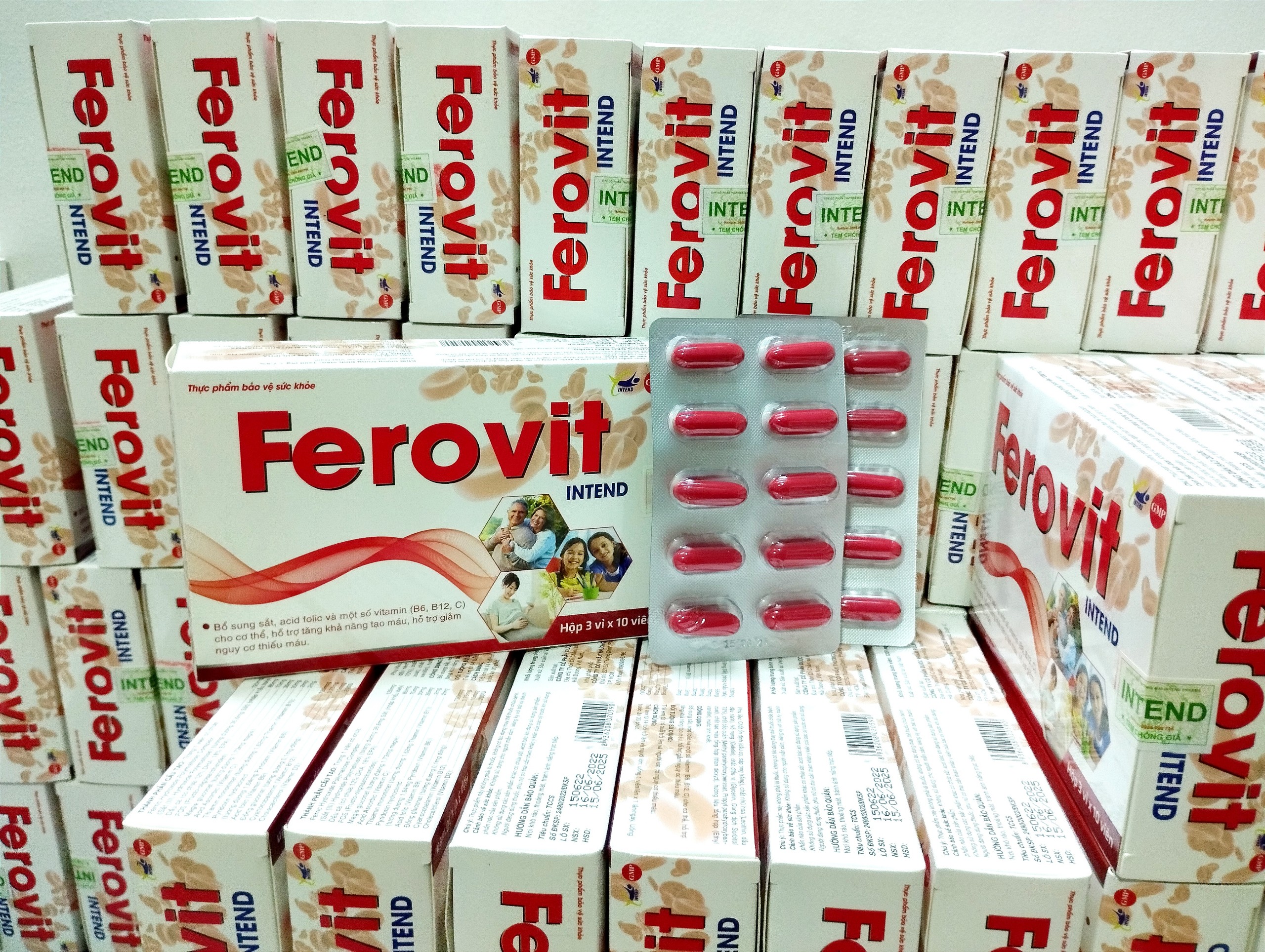 INTEND FEROVIT VIÊN UỐNG BỔ MÁU, BỔ SUNG SẮT, GIẢM THIẾU MÁU, TĂNG KHẢ NĂNG TẠO MÁU