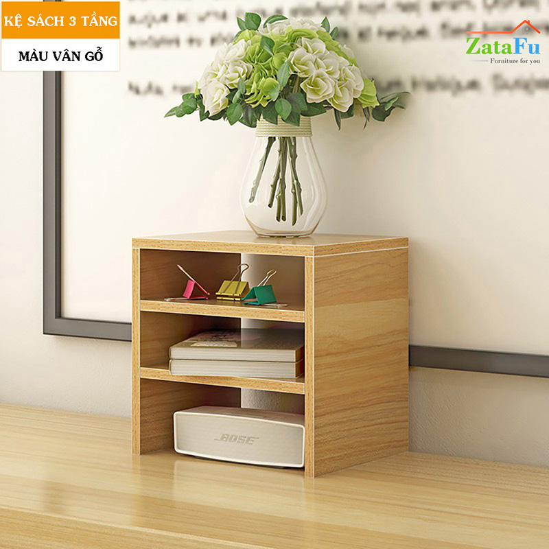 Kệ Sách Gỗ Để Bàn Trang Trí Decor Mini KTT-02