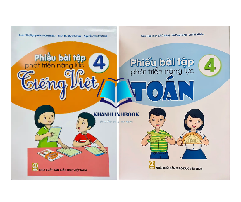 Sách - Combo Phiếu bài tập phát triển năng lực Toán + Tiếng Việt lớp 4