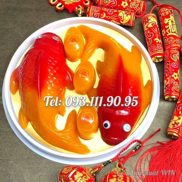Khuôn làm bánh, rau câu, khuôn ép xôi, giò chả 2 con cá chép loại 30 cm - Mã số 1743