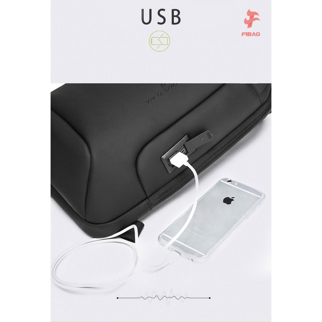 TÚI ĐEO CHÉO CỔNG SẠC USB NAM BANGE FI16 (CHEST BAG) Cao Cấp - Chống Thấm Nước - Chính Hãng