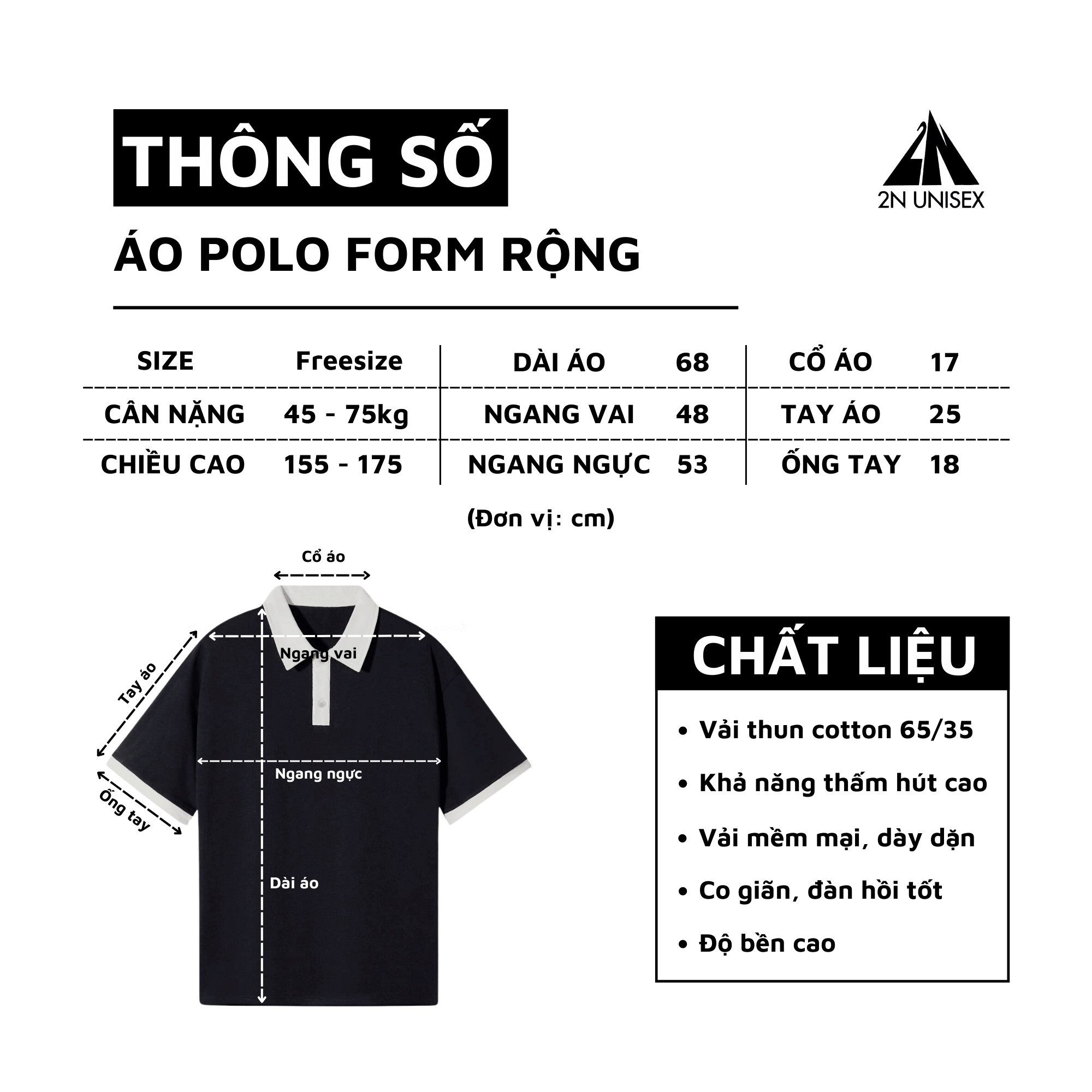 Áo polo nam nữ form rộng 2N Unisex thun cotton in hình gấu nâu màu đen/be