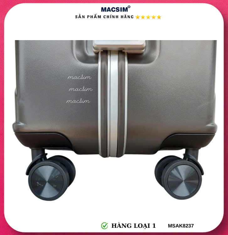 Vali cao cấp Macsim Aksen hàng loại 1 MSAK8237 cỡ 28 inch-màu ghi xám