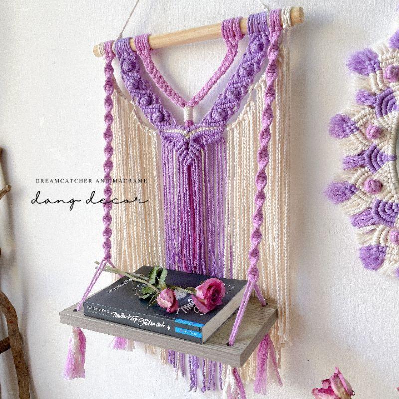Set gương kệ màu tím lãng mạn phong cách địa trung hải trang trí nhà cửa